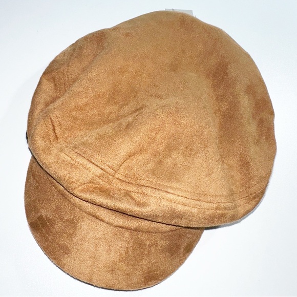 Nordstrom Brown Suede Baker Boy Cap - Picture 3 of 4